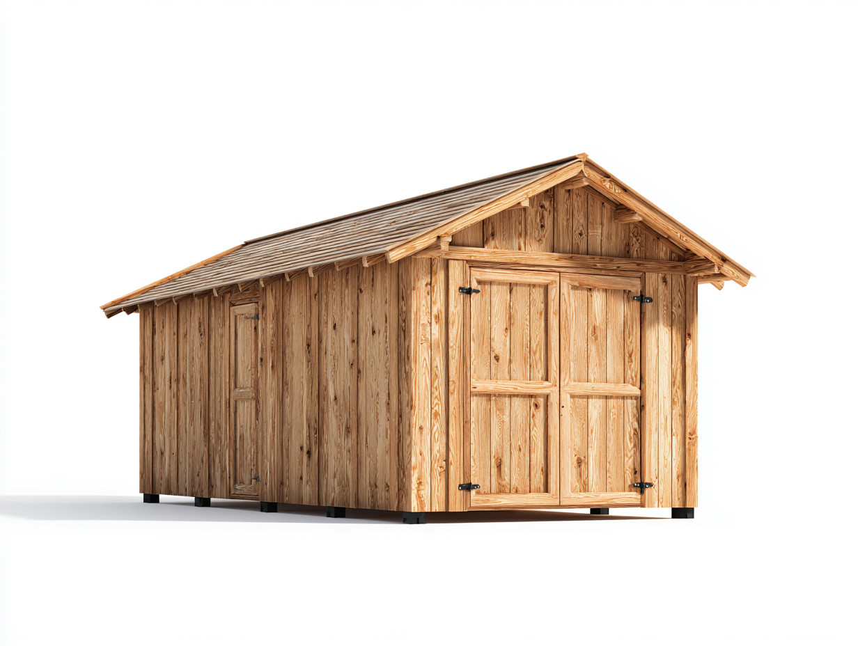 Casetta da giardino - legno - 360x240x250 cm - legno naturale - rustico-Silaidecor