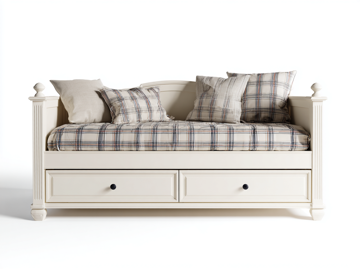 Divano letto-Legno-Tessuto-205x96x89 cm-Bianco crema-Beige-Classico-Silaidecor