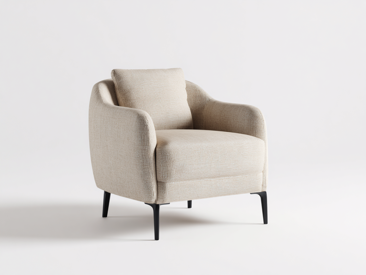 Poltrona - tessuto-metallo - 88x80x82 cm - beige-nero - moderno-Silaidecor