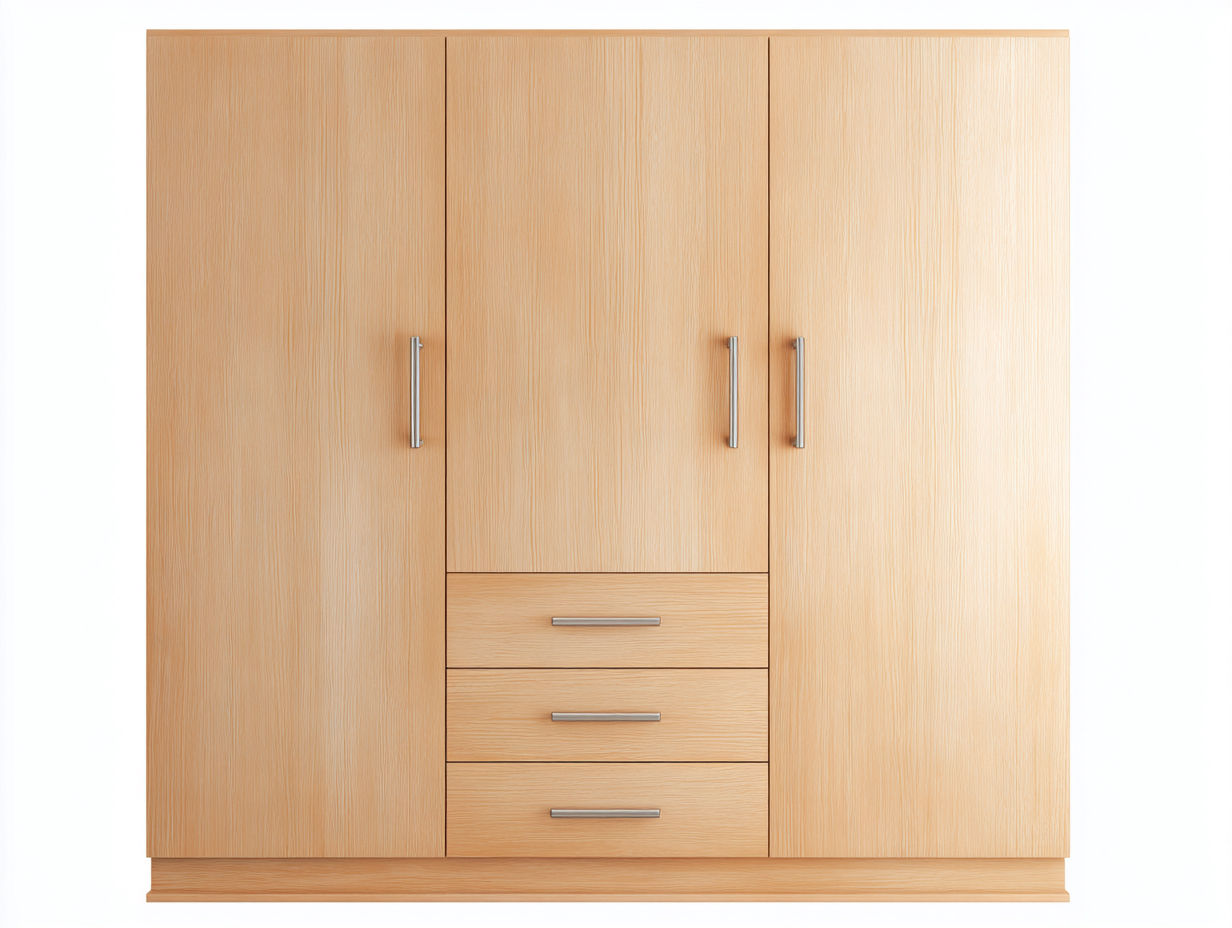 Armadio - legno - 180x55x200 cm - rovere chiaro - moderno-Silaidecor