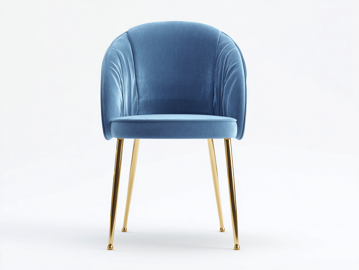 Poltrona - velluto-metallo - 70x68x82 cm - azzurro-oro - moderno-Silaidecor