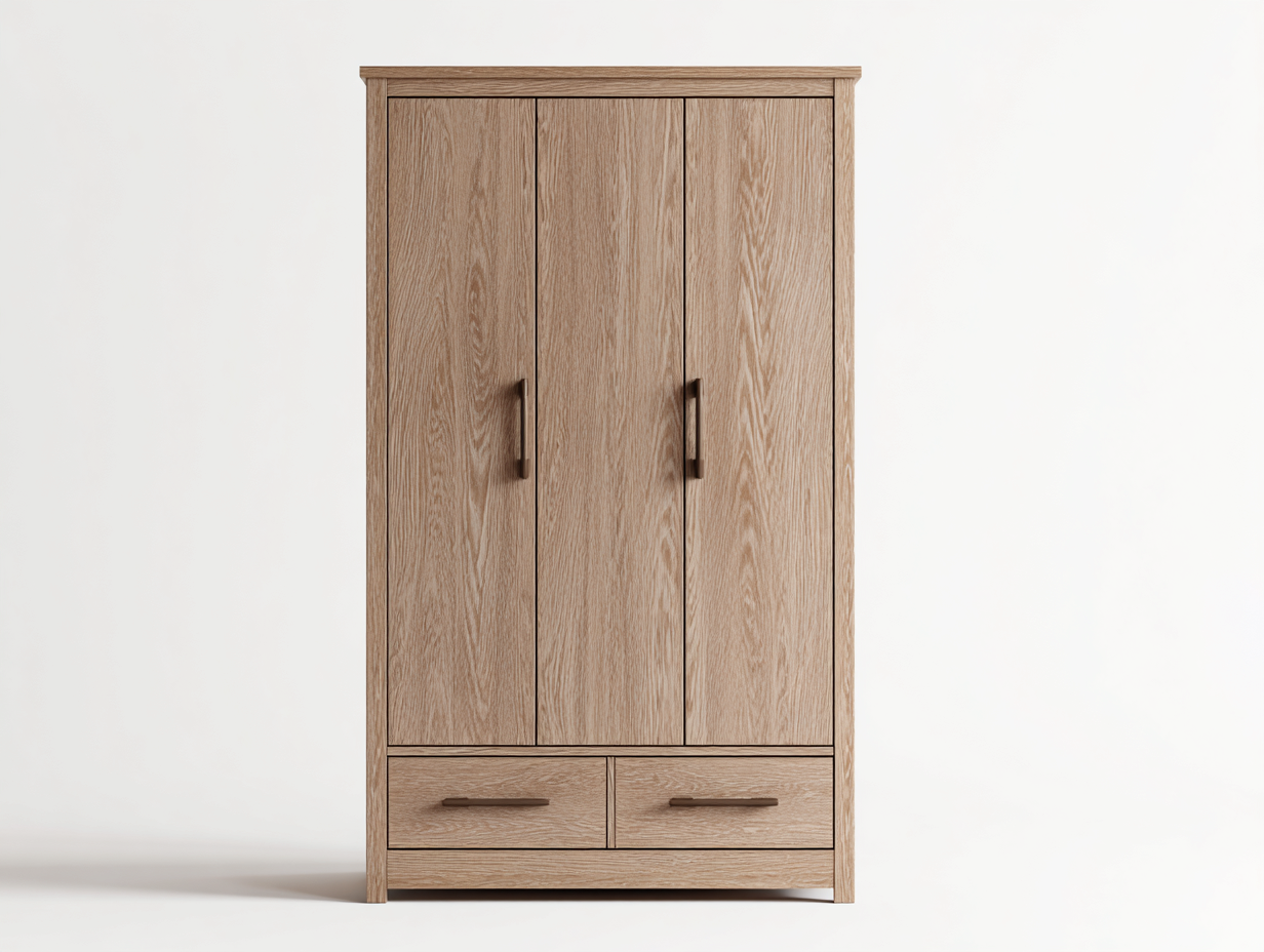 Armadio - legno - 125x55x198 cm - rovere chiaro - moderno-Silaidecor