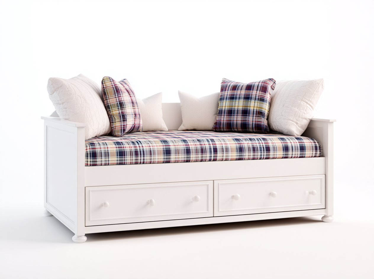 Divano letto-Legno-Tessuto-214x101x87 cm-Bianco-Beige blu-Classico-Silaidecor