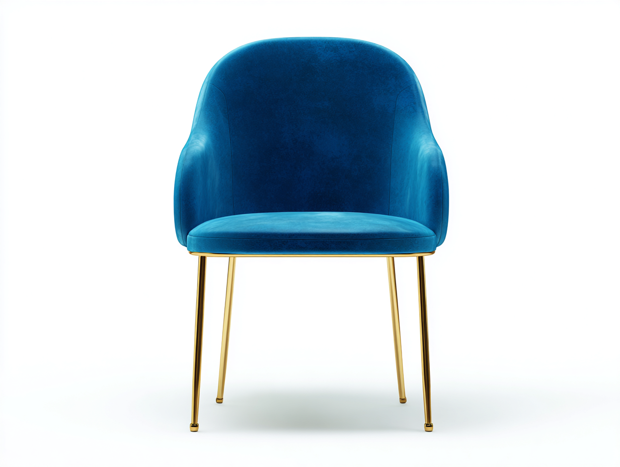 Poltrona - velluto-metallo - 72x70x83 cm - blu-oro - contemporaneo-Silaidecor