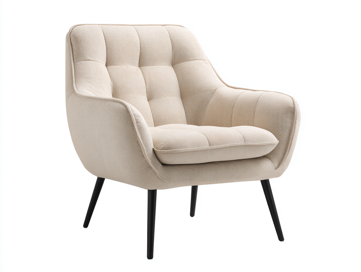 Poltrona - tessuto-metallo - 90x84x86 cm - beige-nero - contemporaneo-Silaidecor