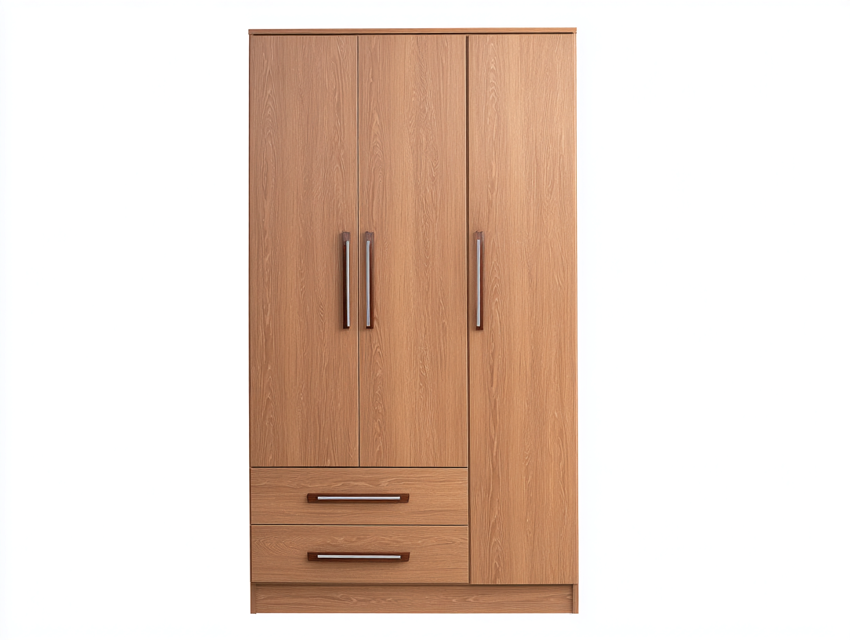 Armadio - legno - 120x52x195 cm - rovere naturale - moderno-Silaidecor