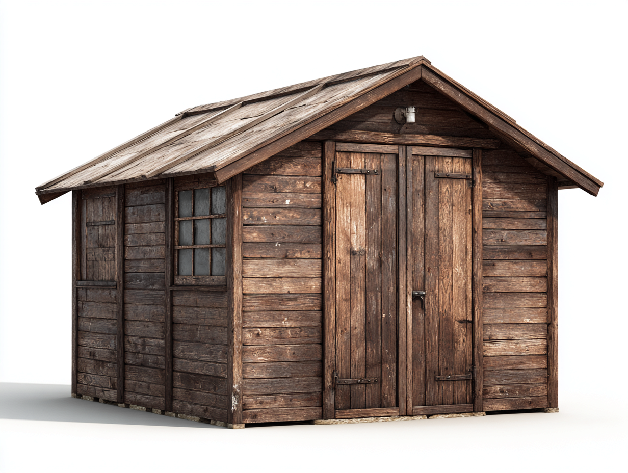 Casetta da giardino - legno-vetro - 380x260x255 cm - marrone scuro - rustico-Silaidecor