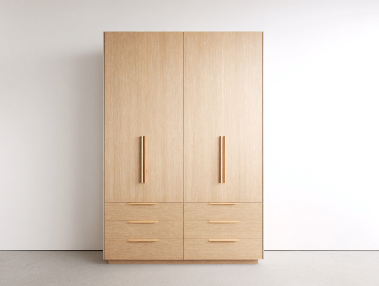 Armadio - legno - 170x55x200 cm - rovere chiaro - nordico-Silaidecor