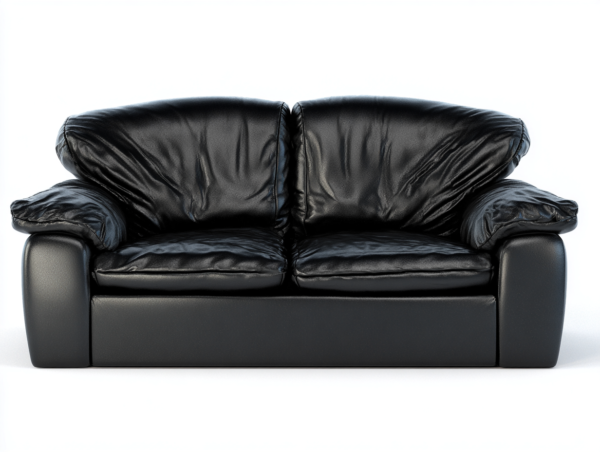Divano lineare-Pelle sintetica-192x96x78 cm-Nero-Design contemporaneo-Silaidecor