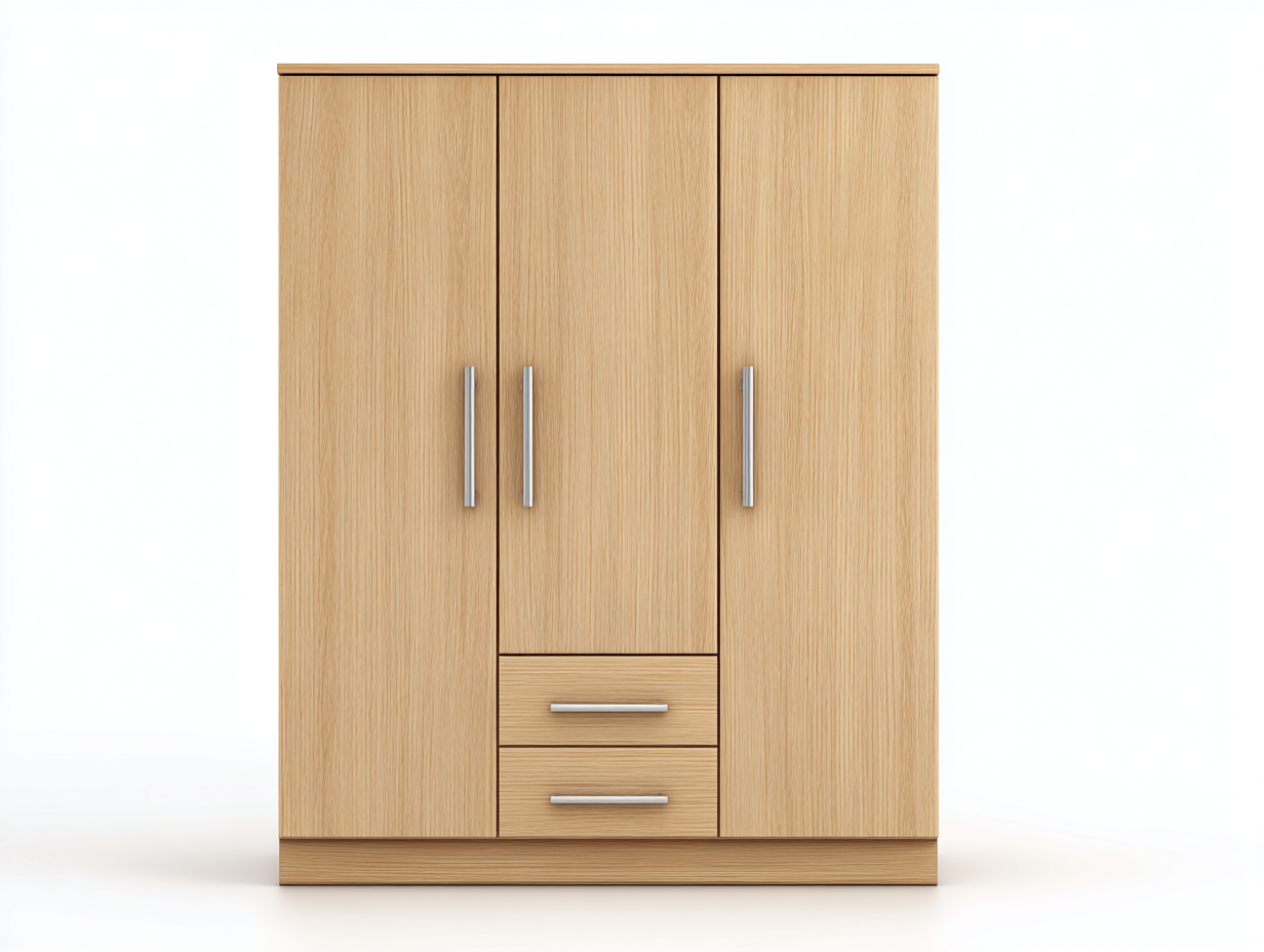 Armadio - legno - 140x55x200 cm - rovere chiaro - moderno-Silaidecor