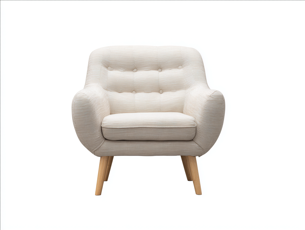 Poltrona - tessuto-legno - 82x78x84 cm - avorio-naturale - contemporaneo-Silaidecor