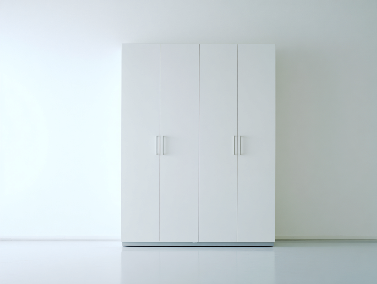 Armadio - legno - 160x55x200 cm - bianco - minimalista-Silaidecor