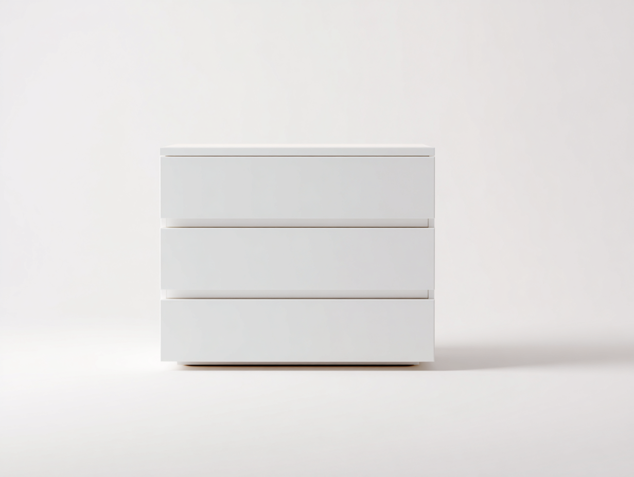 Comodino - legno ingegnerizzato - 70x40x68 cm - bianco opaco - minimalista-Domolohaus