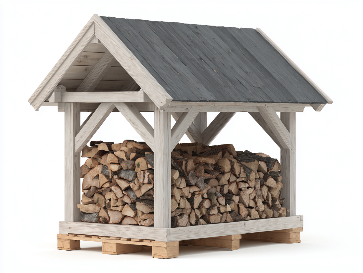 Portalegna - legno - 240x90x175 cm - bianco-grigio-naturale - rustico-Domolohaus