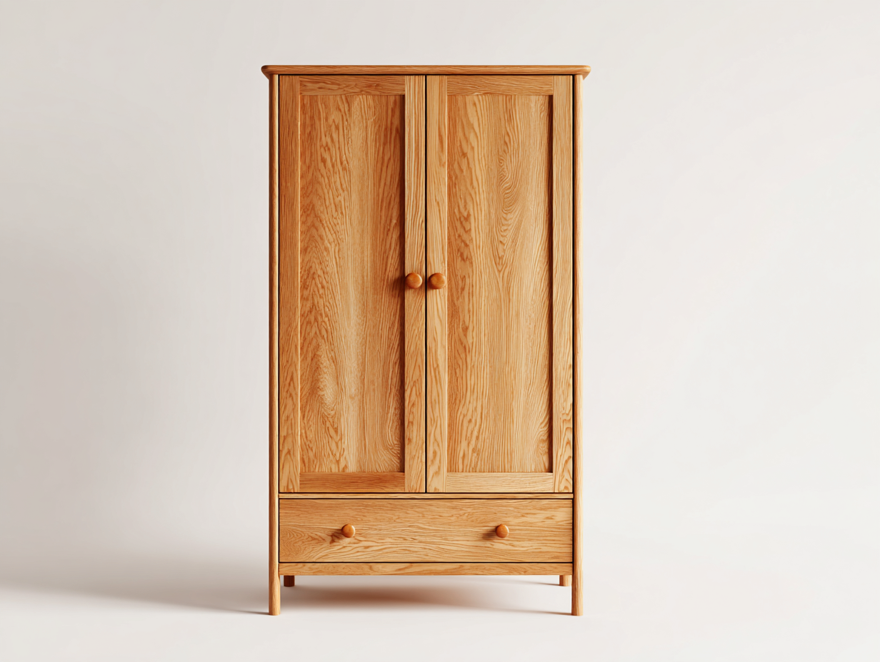 Armadio - legno massello - 126x52x182 cm - miele naturale - classico-Domolohaus