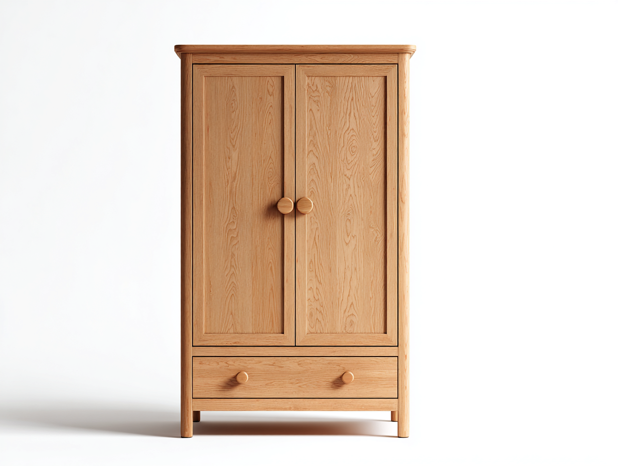 Armadio - legno massello - 128x53x183 cm - rovere miele - rustico-Domolohaus