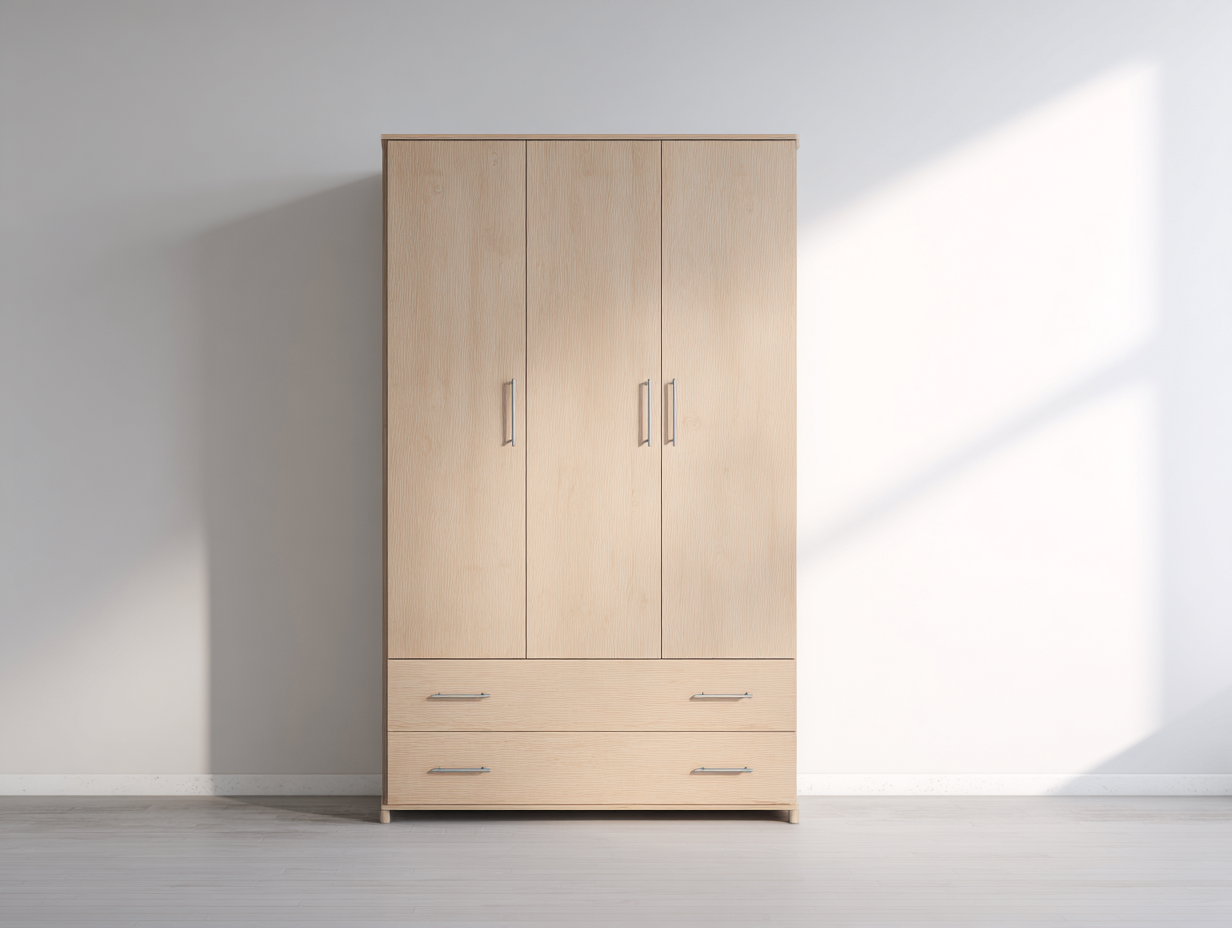 Armadio - legno ingegnerizzato - 138x50x188 cm - rovere chiaro - moderno-Domolohaus