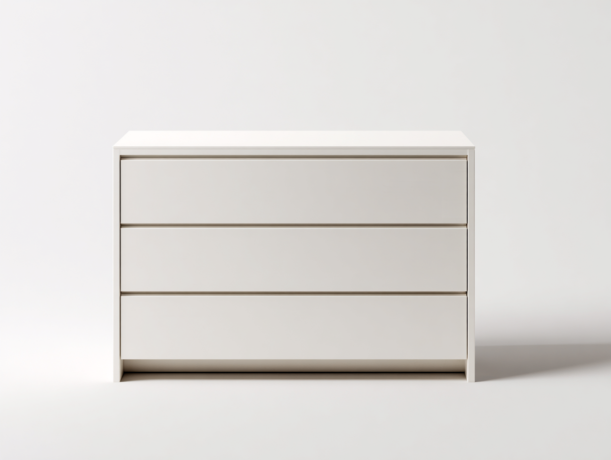 Comodino - legno ingegnerizzato - 96x43x70 cm - bianco crema - moderno-Domolohaus