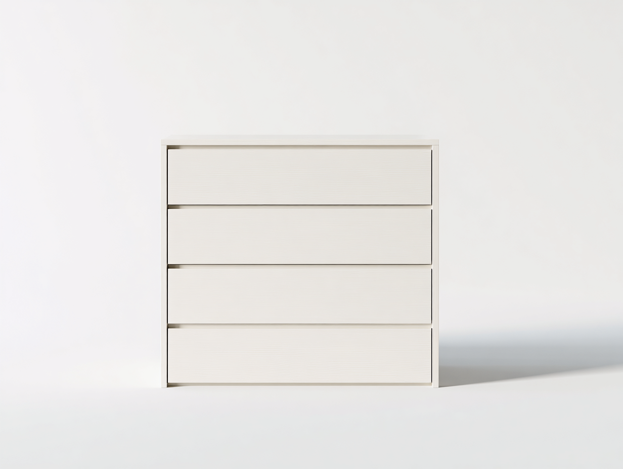 Comodino - legno ingegnerizzato - 76x42x72 cm - bianco crema - essenziale-Domolohaus
