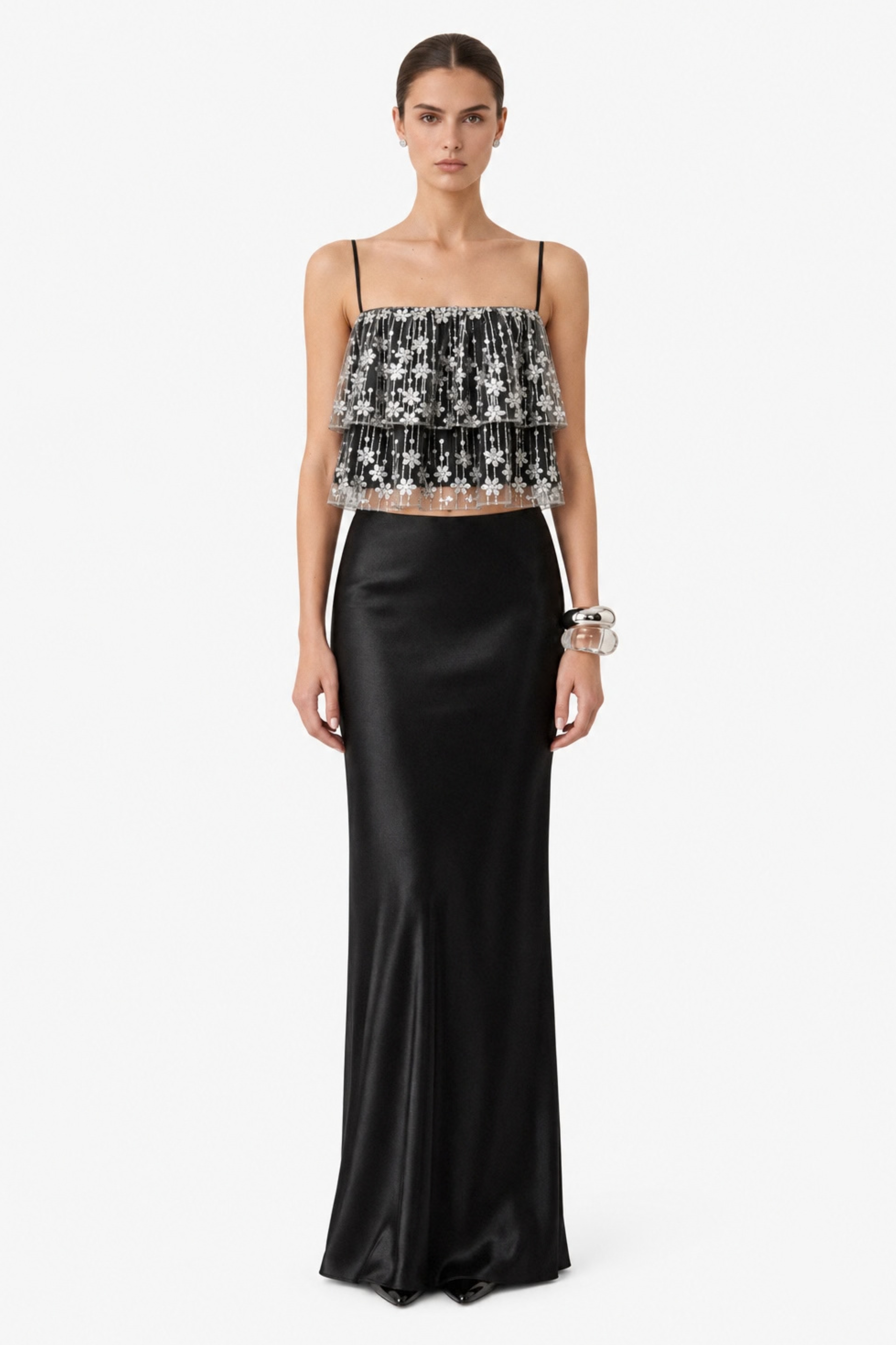 Estelle Black Glitter Top