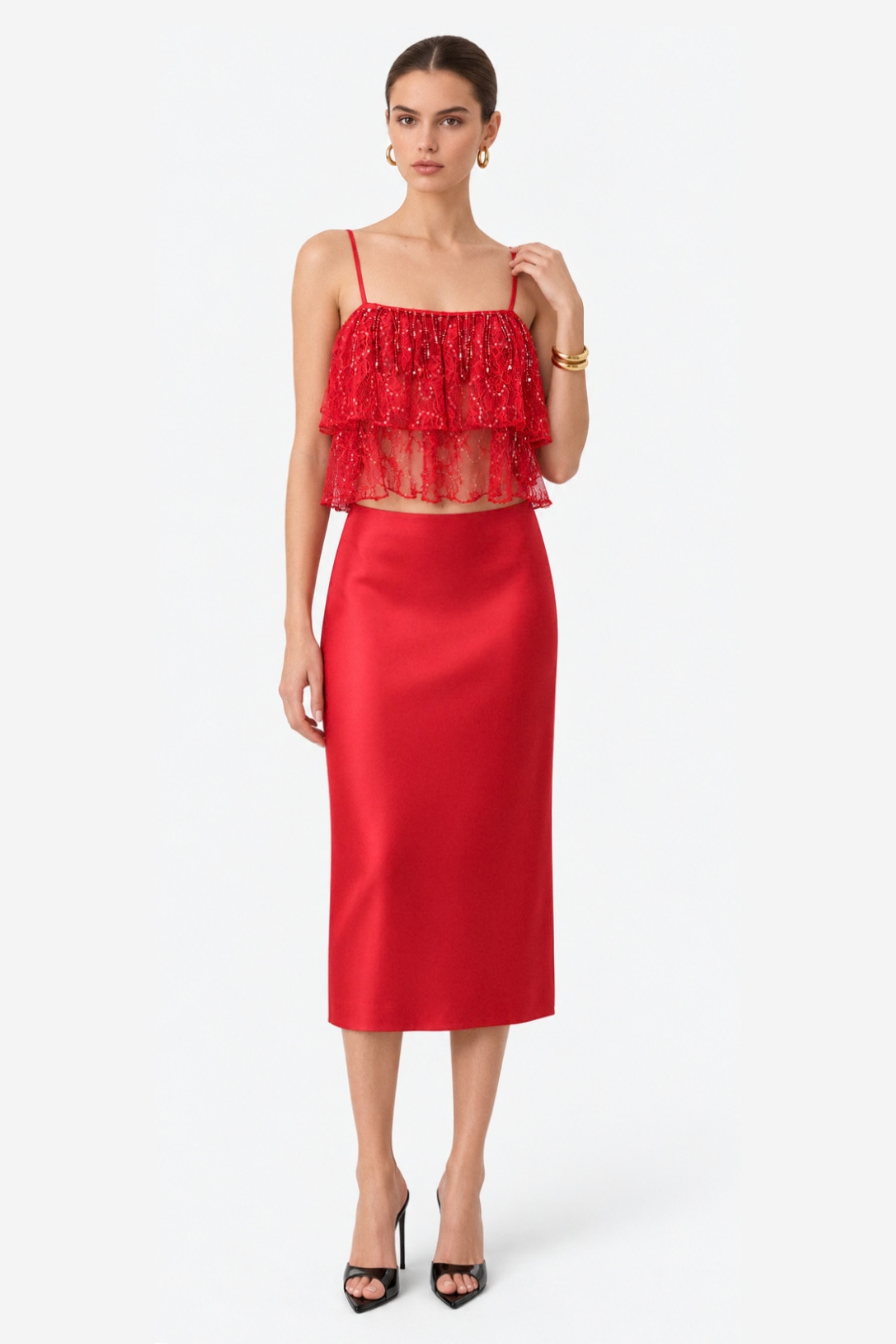 Stella Red Gemstone Top