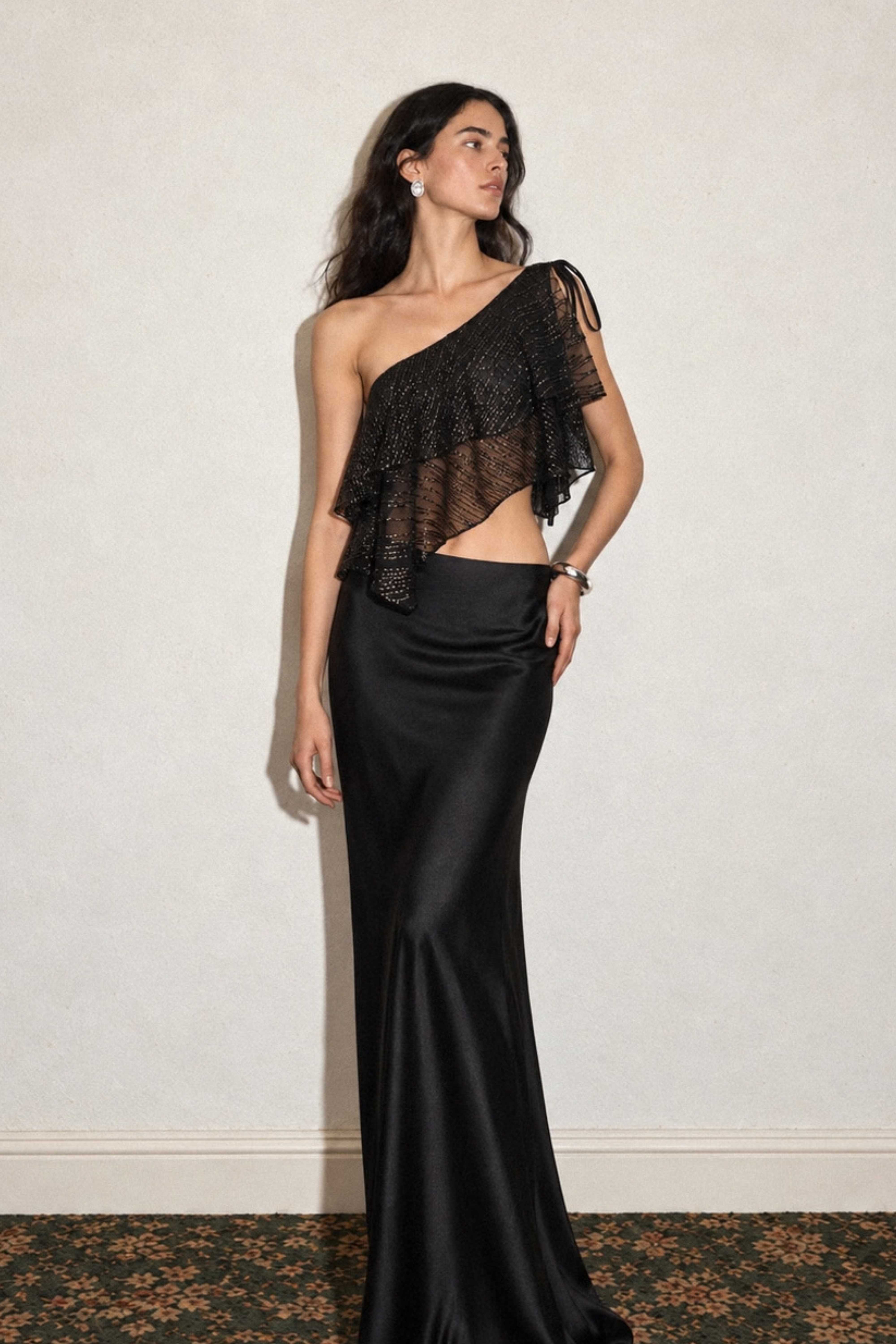 Étoile Asymmetric Glitter Top