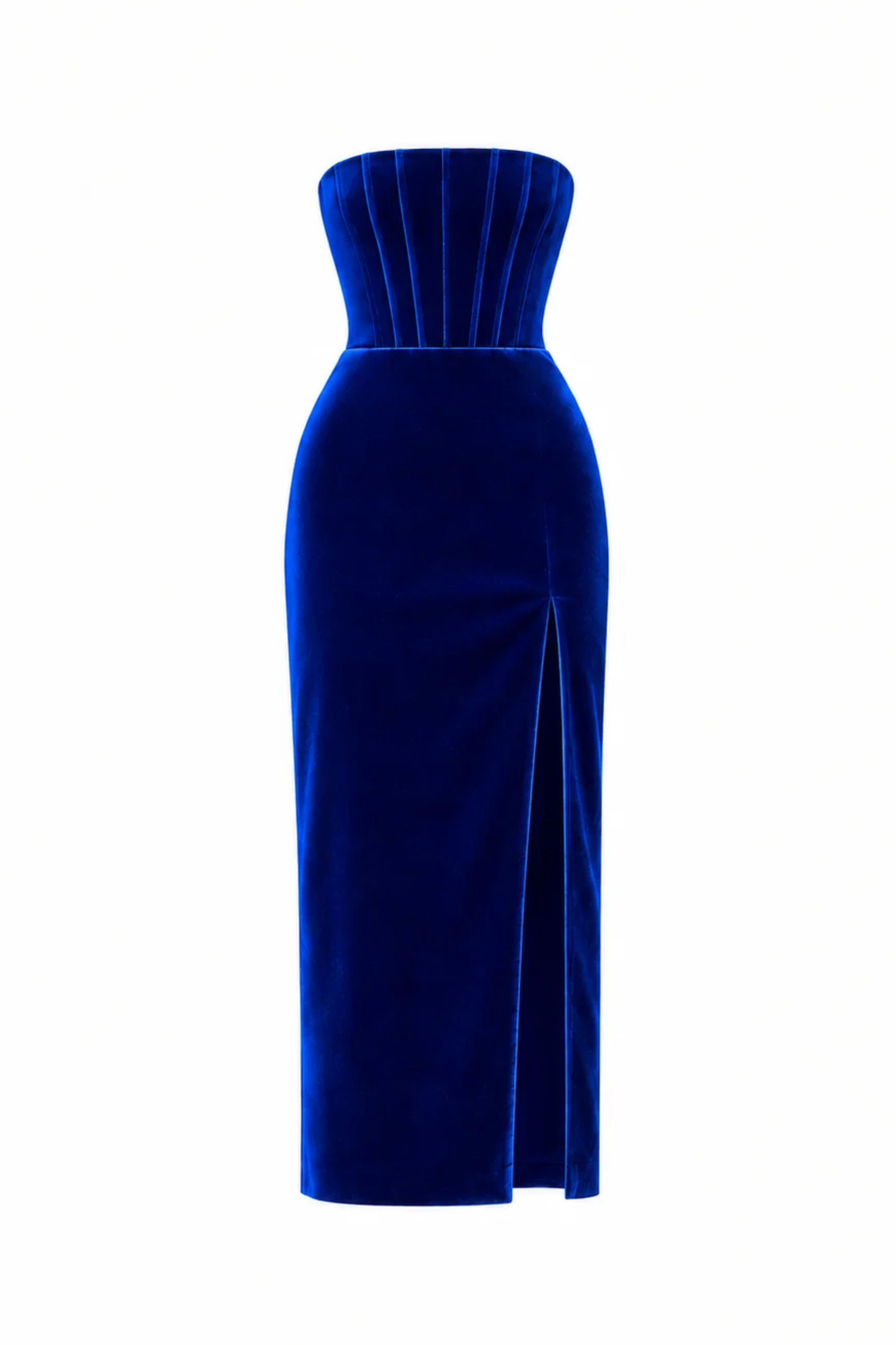Blue Obsession Velvet Midi Dress