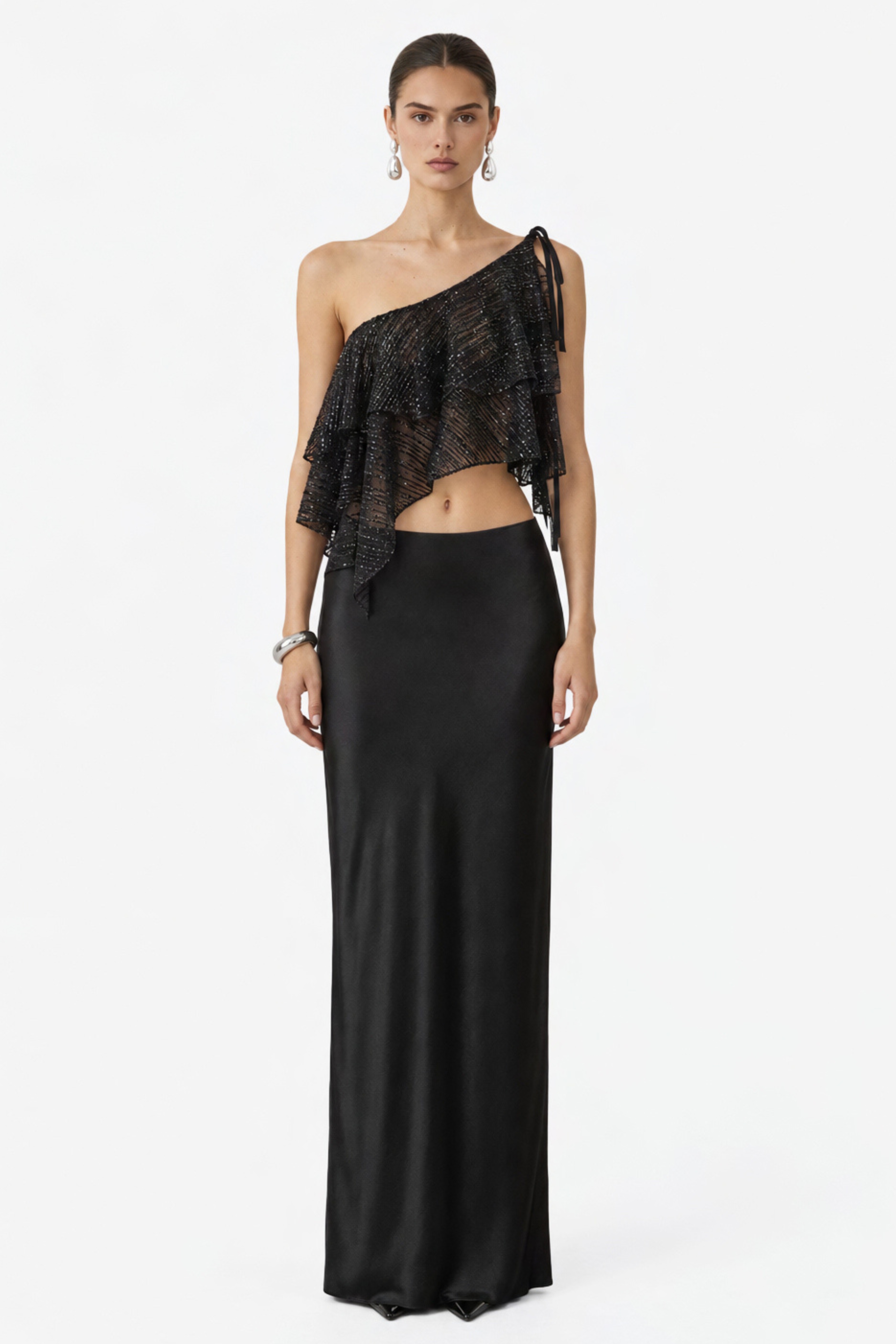 Étoile Asymmetric Glitter Top
