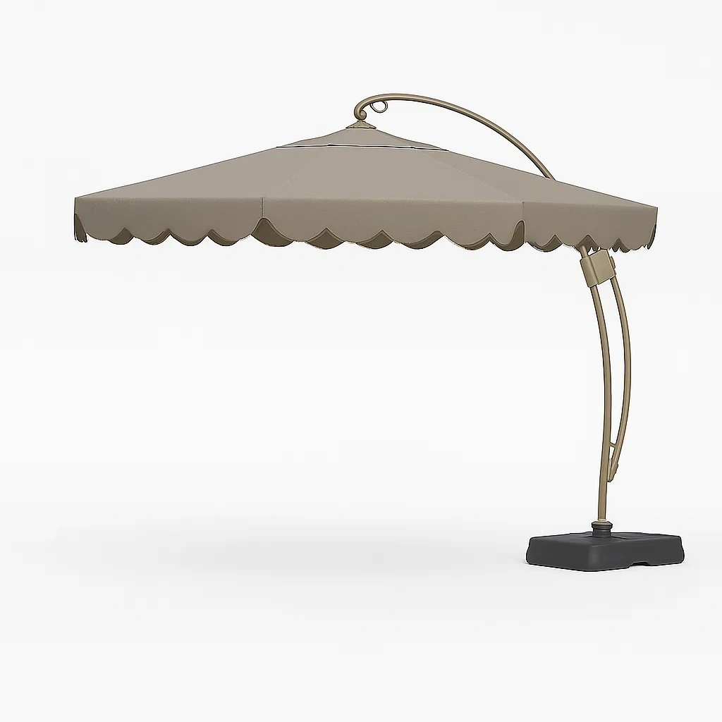 Parasol ogrodowy wiszący okrągły poliester beżowy 300 cm-homilume
