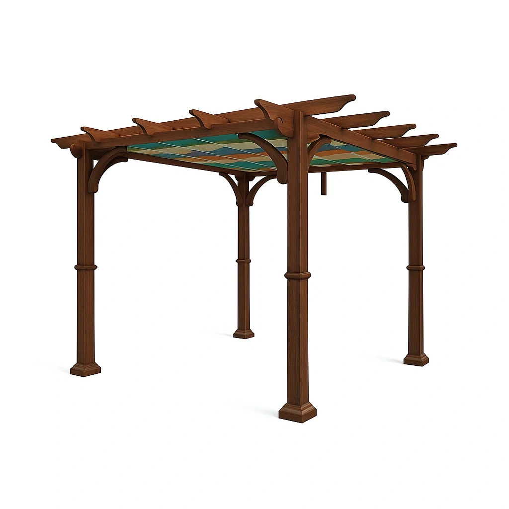 Pergola drewniana z poliestrowym zadaszeniem 300x300x250 cm-homilume