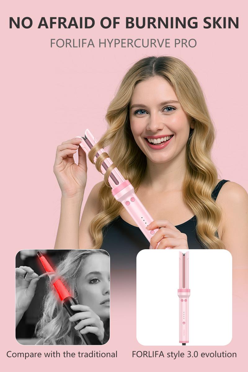 FORLIFA-Pro HyperCurve:3-in-1 Cool Air Automatic Curling & Straightening Iron,5 Min Quick Styling,360° Cooling Airflow,1.1billion Negative Ions,Triple Hair Protect&Burn-Free,Automatic Shut-Off,2-Way Rotation,Anti-Scald,Anti-Tangle,Summervibes FORLIFA-Pro HyperCurve:3-in-1 Cool Air Automatic Curling & Straightening Iron,5 Min Quick Styling,360° Cooling Airflow,1.1billion Negative Ions,Triple Hair Protect&Burn-Free,Automatic Shut-Off,2-Way Rotation,Anti-Scald,Anti-Tangle,Summervibes