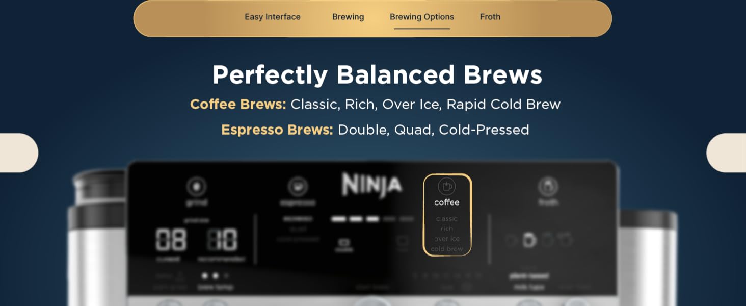 Image of coffee machine froth setting with text reading froth.