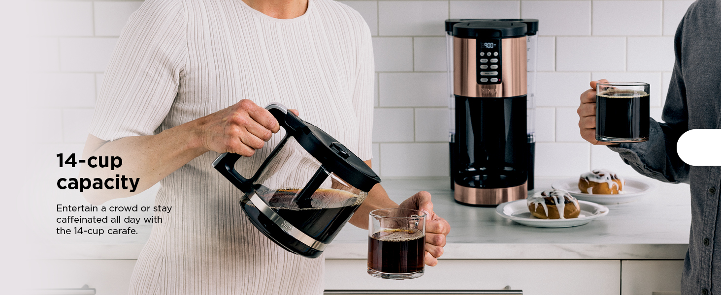14-cup carafe capacity Enjoy a slow morning or entertain a crowd with a 14-cup capacity.