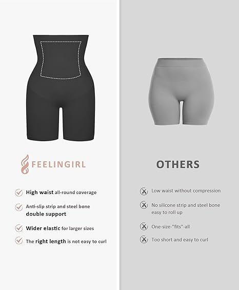 FeelinGirl Shapewear Shorts Shaper for Women High-Waisted Thigh Fashion Comfort Womenswear Fit Clothes