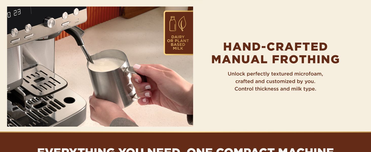 Hand crafted manual frothing