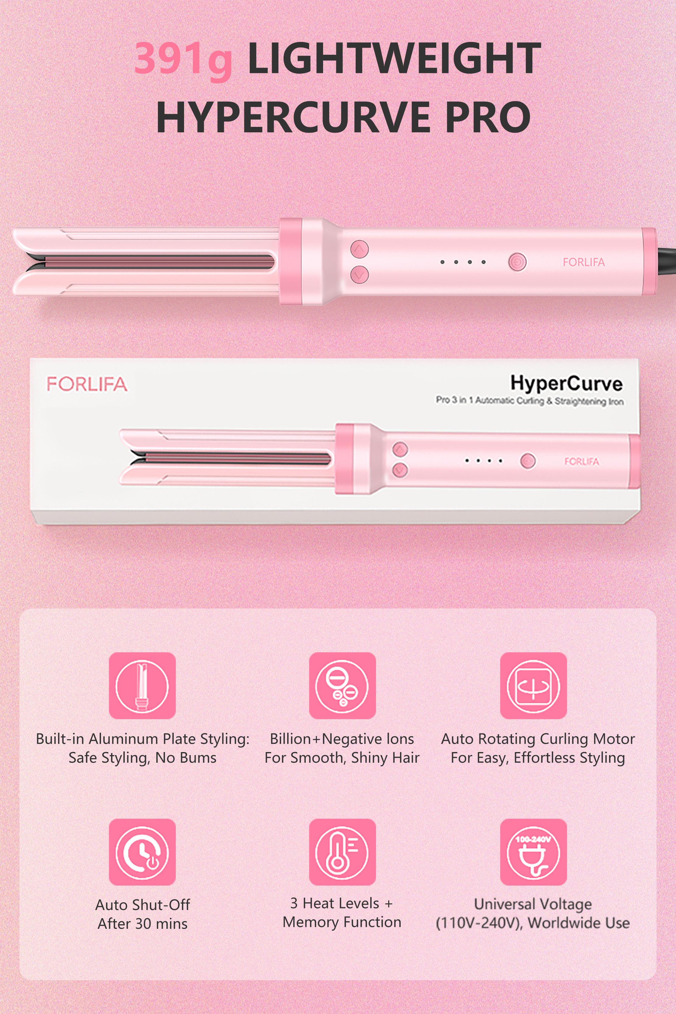 FORLIFA Pro HyperCurve 3-in-1 Automatic Curler & Straightener, 5 Min Quick Styling, 360° Cooling Airflow, 1.1Billion Negative Ions, Triple Hair Protection, 2-Way Rotation, Anti-Scald, Anti-Tangle Hair Styling Tool, Summervibes FORLIFA Pro HyperCurve 3-in-1 Automatic Curler & Straightener, 5 Min Quick Styling, 360° Cooling Airflow, 1.1Billion Negative Ions, Triple Hair Protection, 2-Way Rotation, Anti-Scald, Anti-Tangle Hair Styling Tool, Summervibes