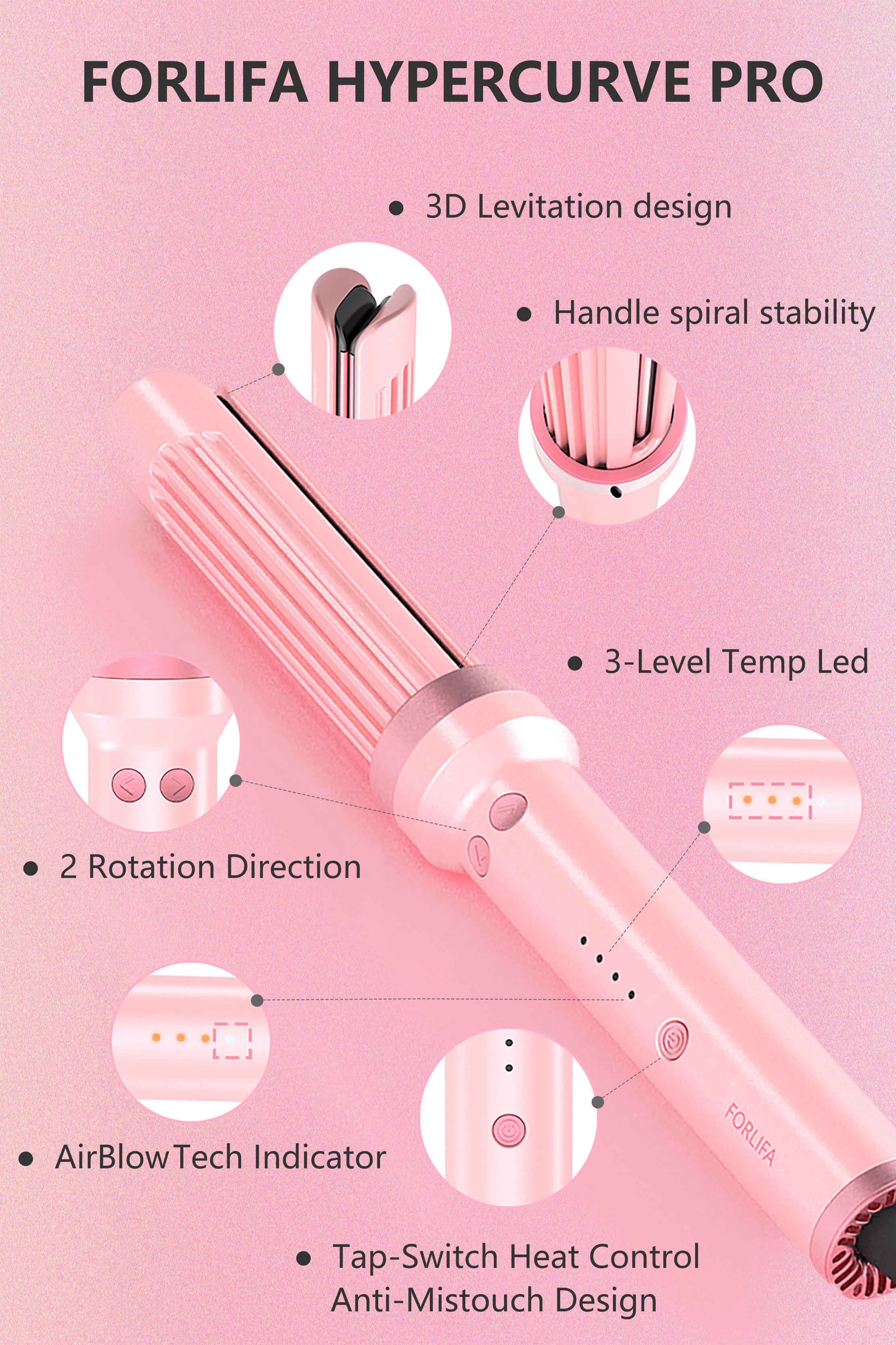 FORLIFA Pro HyperCurve 3-in-1 Automatic Curler & Straightener, 5 Min Quick Styling, 360° Cooling Airflow, 1.1Billion Negative Ions, Triple Hair Protection, 2-Way Rotation, Anti-Scald, Anti-Tangle Hair Styling Tool, Summervibes FORLIFA Pro HyperCurve 3-in-1 Automatic Curler & Straightener, 5 Min Quick Styling, 360° Cooling Airflow, 1.1Billion Negative Ions, Triple Hair Protection, 2-Way Rotation, Anti-Scald, Anti-Tangle Hair Styling Tool, Summervibes