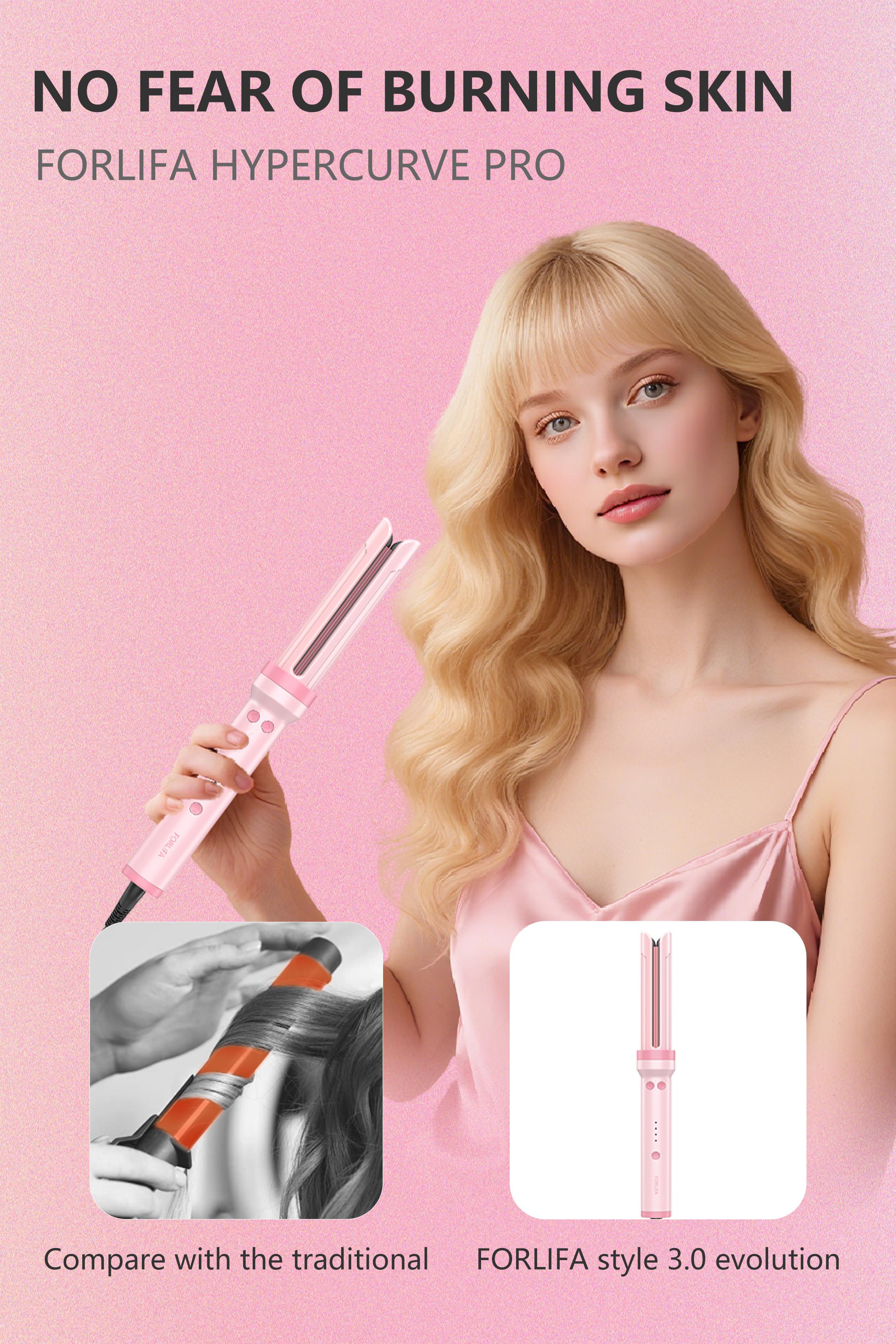 FORLIFA Pro HyperCurve 3-in-1 Automatic Curler & Straightener, 5 Min Quick Styling, 360° Cooling Airflow, 1.1Billion Negative Ions, Triple Hair Protection, 2-Way Rotation, Anti-Scald, Anti-Tangle Hair Styling Tool, Summervibes FORLIFA Pro HyperCurve 3-in-1 Automatic Curler & Straightener, 5 Min Quick Styling, 360° Cooling Airflow, 1.1Billion Negative Ions, Triple Hair Protection, 2-Way Rotation, Anti-Scald, Anti-Tangle Hair Styling Tool, Summervibes