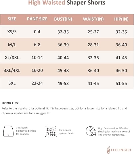 FeelinGirl Shapewear Shorts Shaper for Women High-Waisted Thigh Fashion Comfort Womenswear Fit Clothes