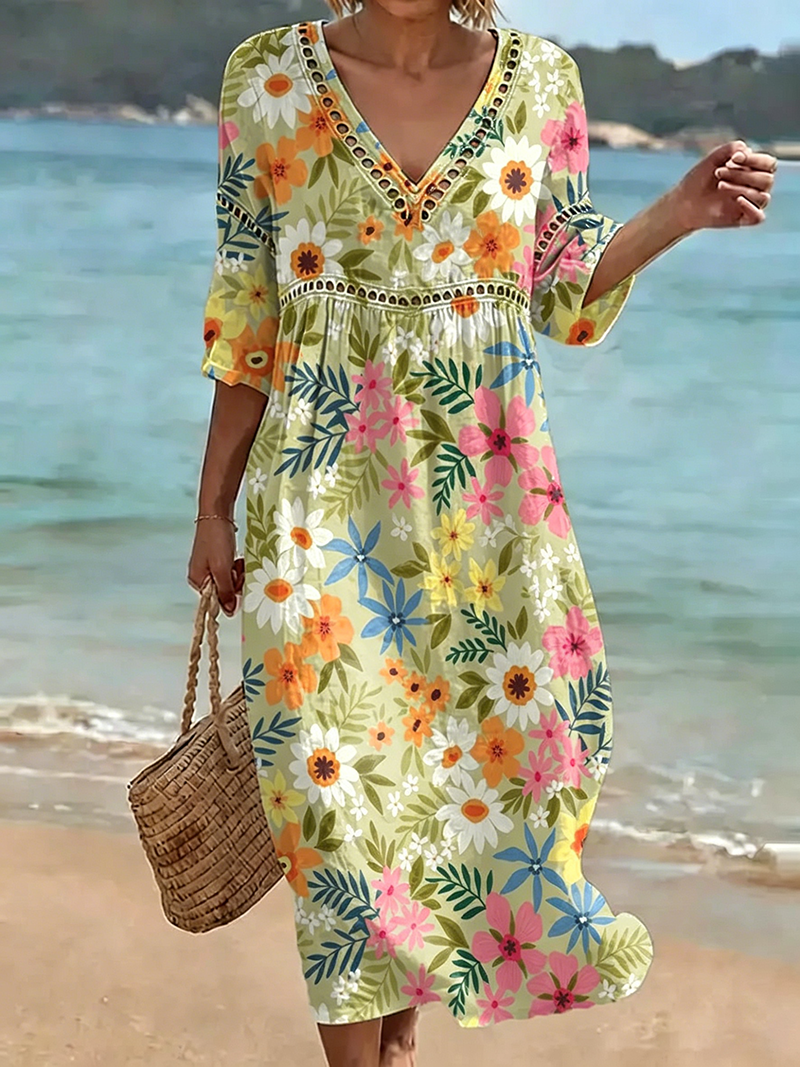 Women's Leisure Vacation Floral Dress