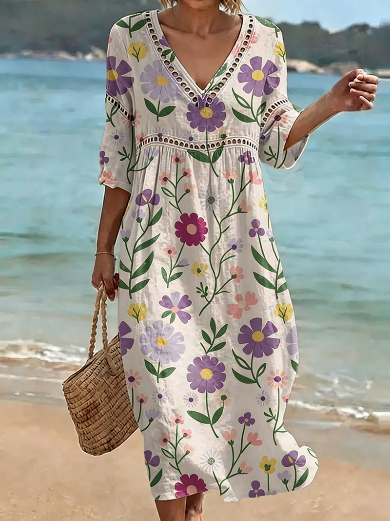 Women's Leisure Vacation Floral Dress
