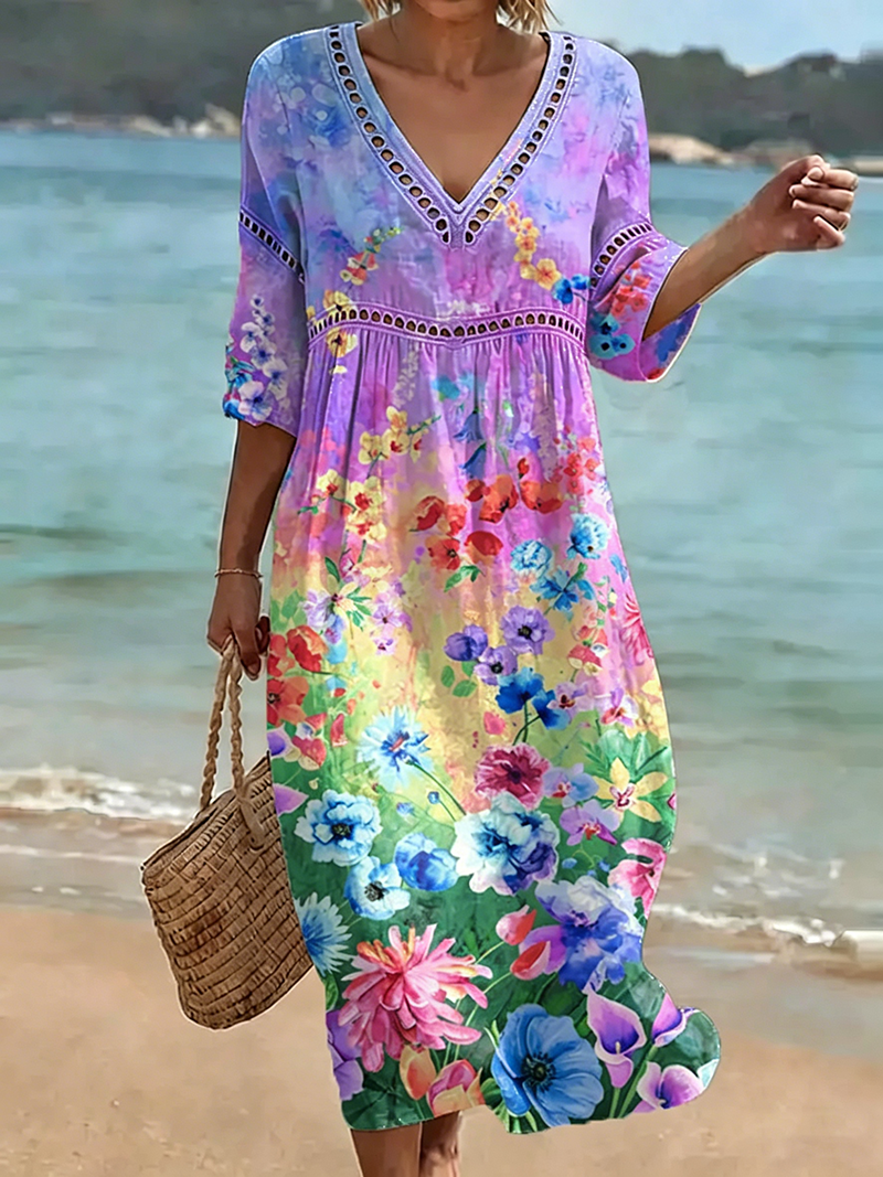 Women's Leisure Vacation Floral Dress