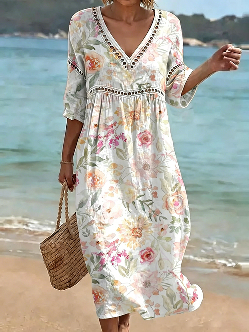 Women's Leisure Vacation Floral Dress