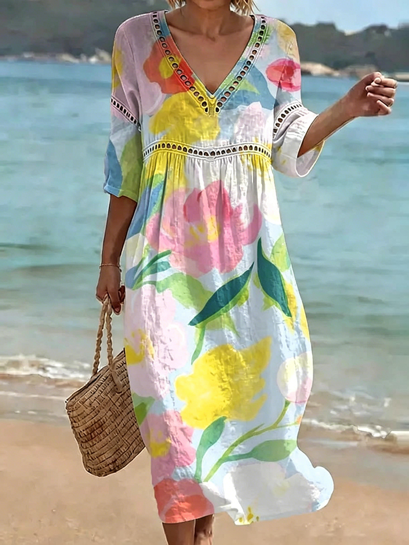 Women's Leisure Vacation Floral Dress