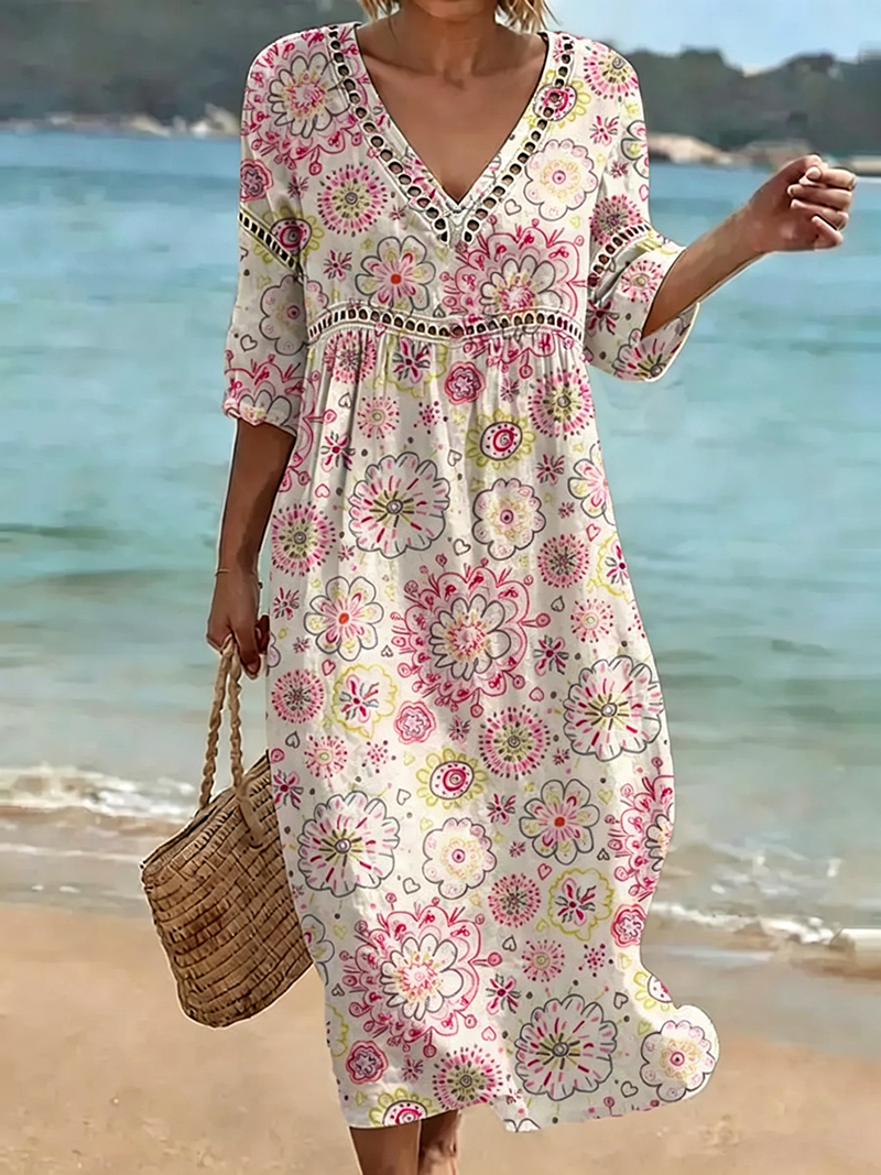 Women's Leisure Vacation Floral Dress