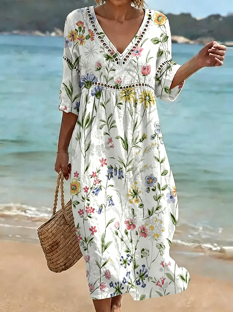 Women's Leisure Vacation Floral Dress