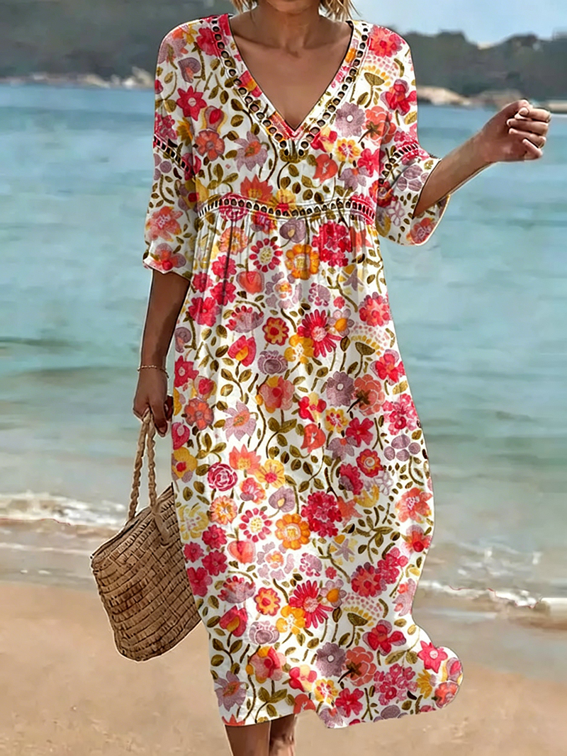 Women's Leisure Vacation Floral Dress