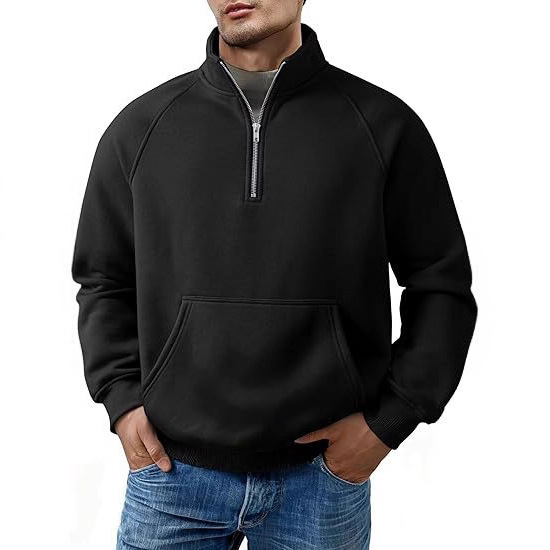 Früher Black Friday 50% Rabatt! - Herren Retro Halb-Reißverschluss Taschen Sweatshirt-deurabatt