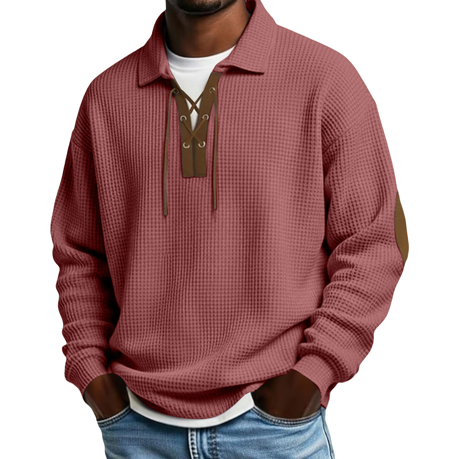 Herrenmode Locker sitzender einfarbiger Sweatshirt – Sportliches & Lässiges Oberteil-deurabatt