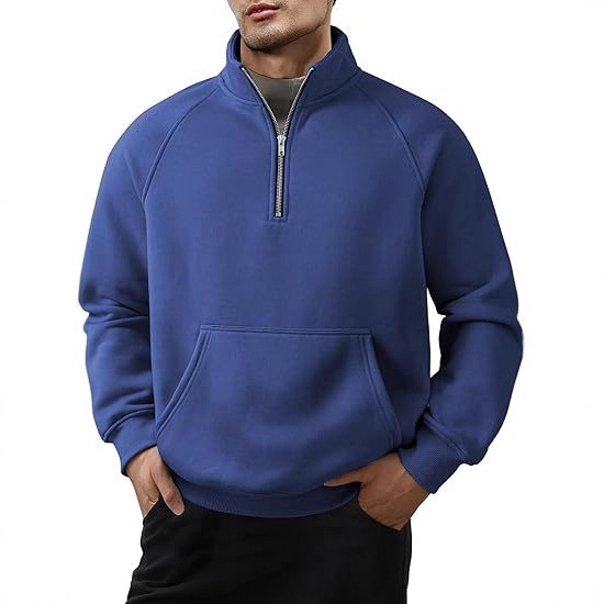 Früher Black Friday 50% Rabatt! - Herren Retro Halb-Reißverschluss Taschen Sweatshirt-deurabatt